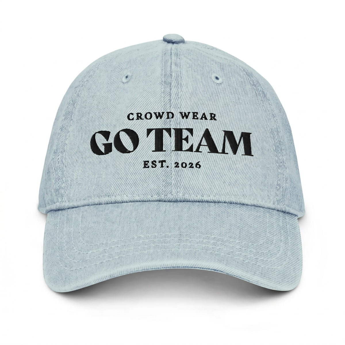 Go Team denim hat front