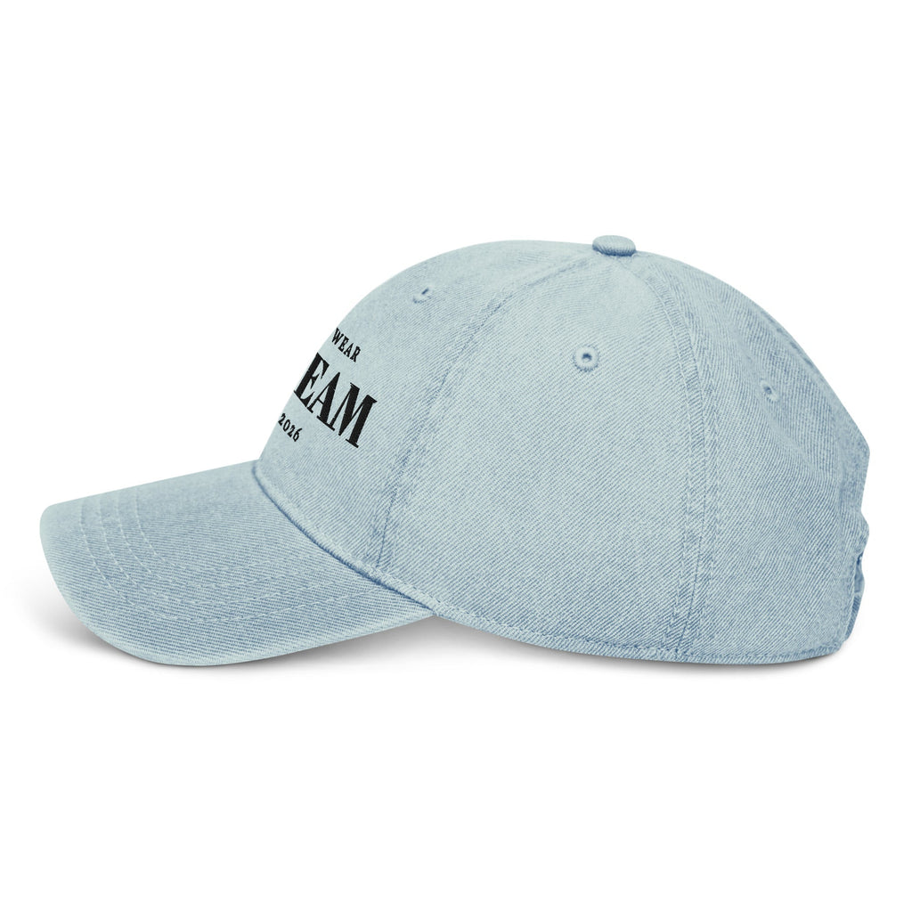 Go Team denim hat left side