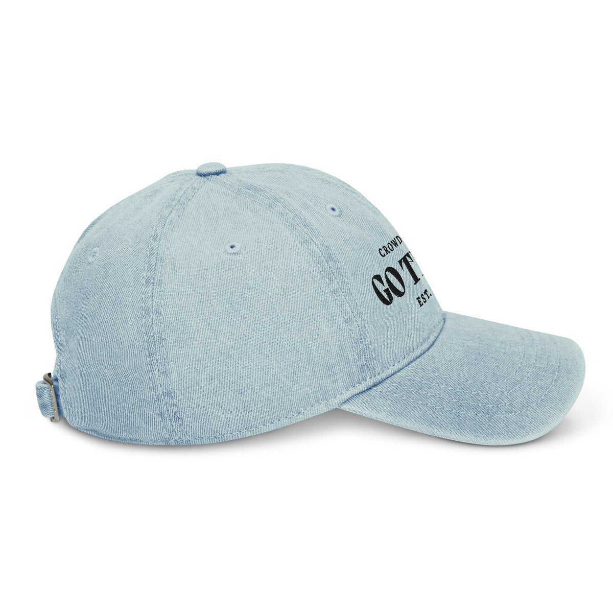 Go Team denim hat right side